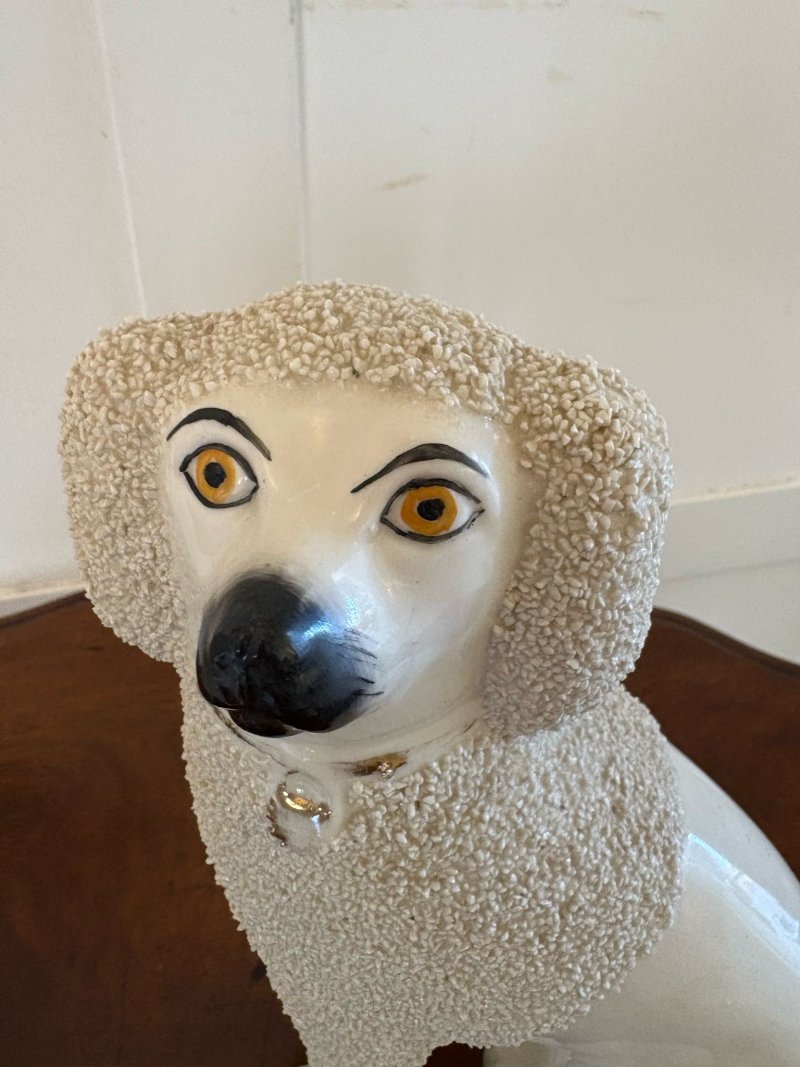 Pair of Antique Victorian Quality Staffordshire Poodles - Image 7